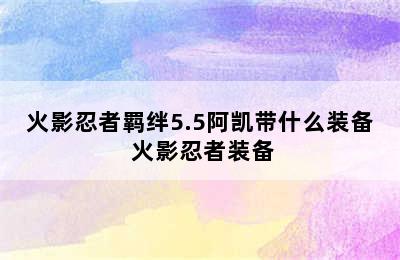 火影忍者羁绊5.5阿凯带什么装备 火影忍者装备